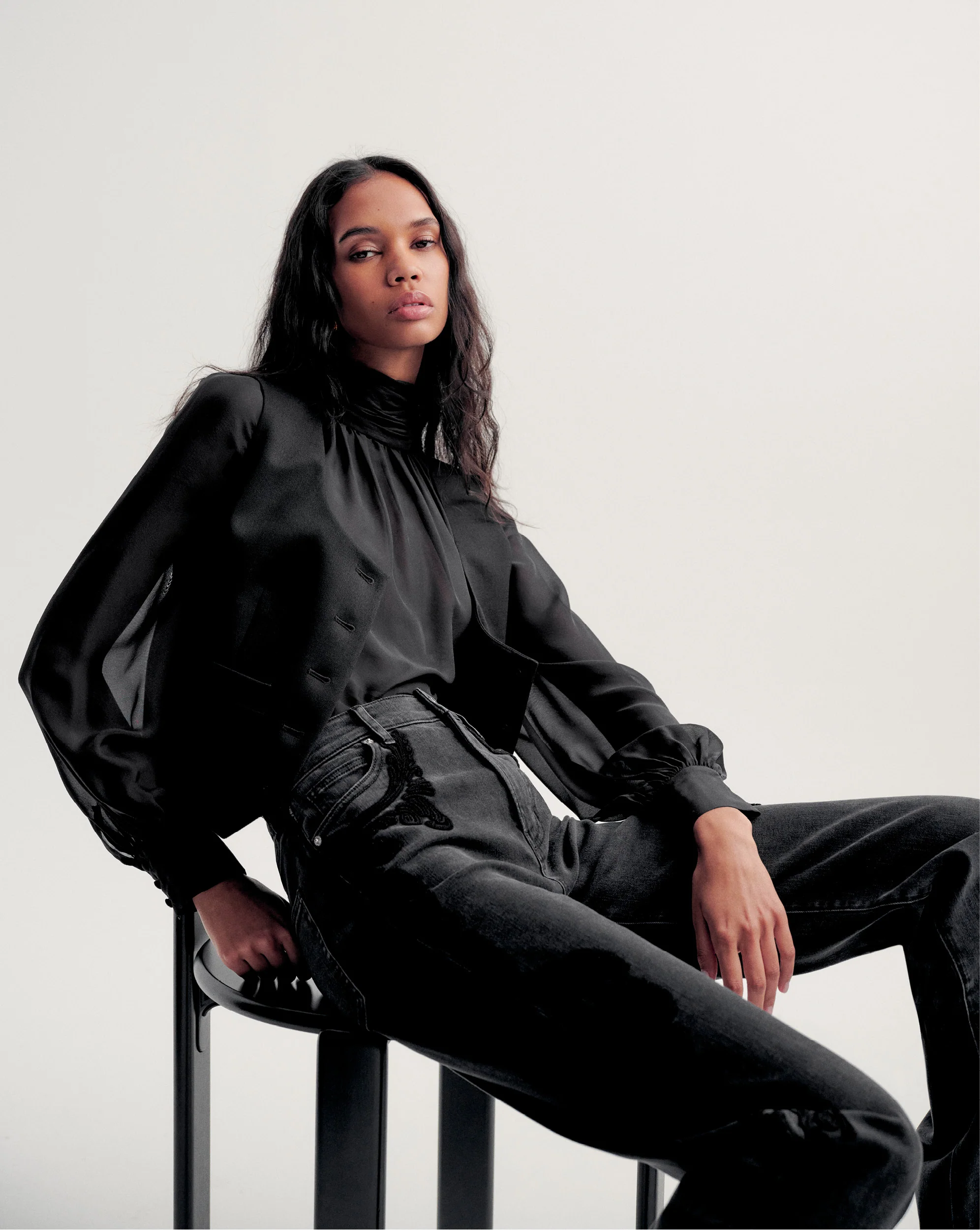Alyssa Silk Turtleneck Blouse - Image 5