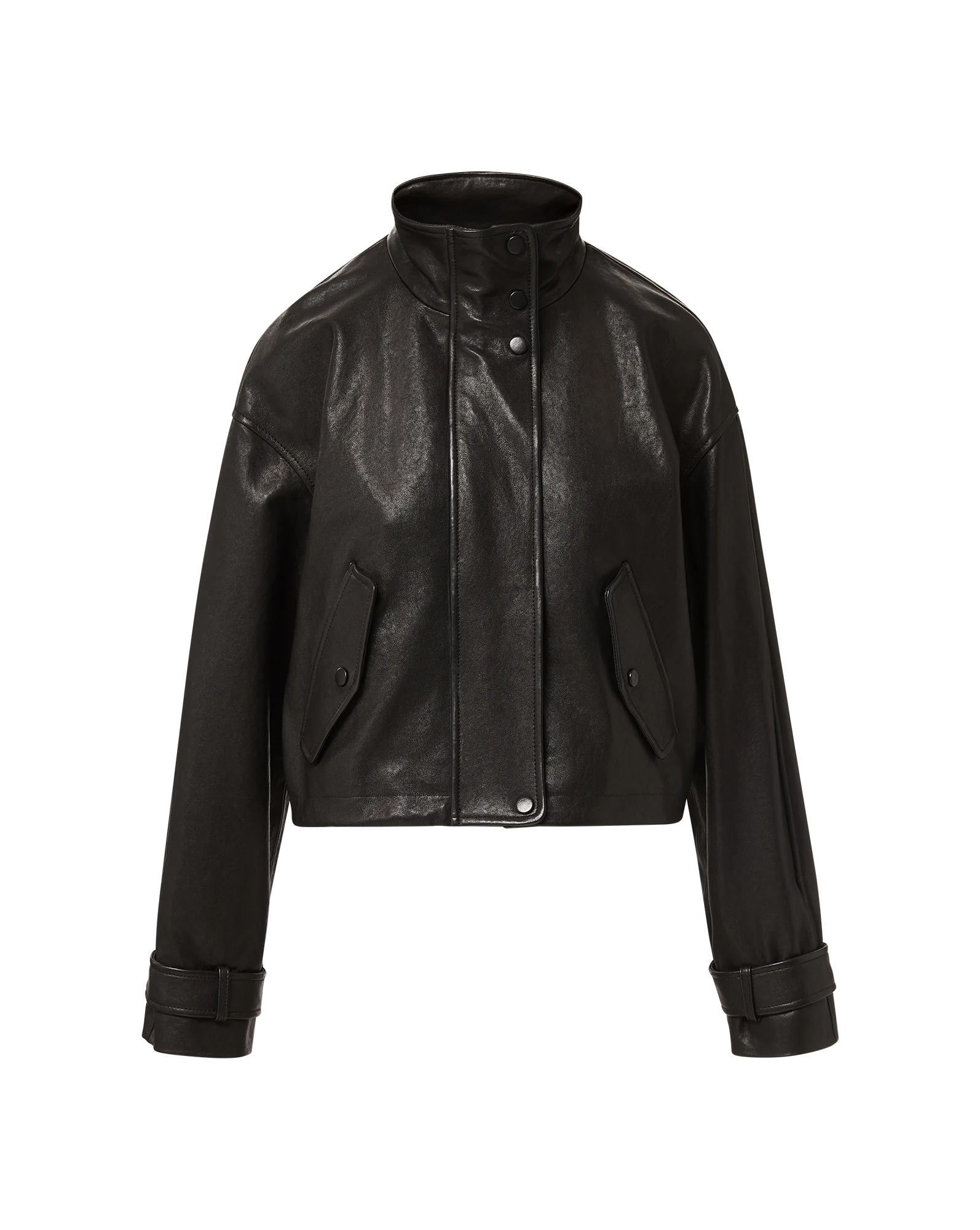 Bateman Cropped Leather Jacket - Image 6