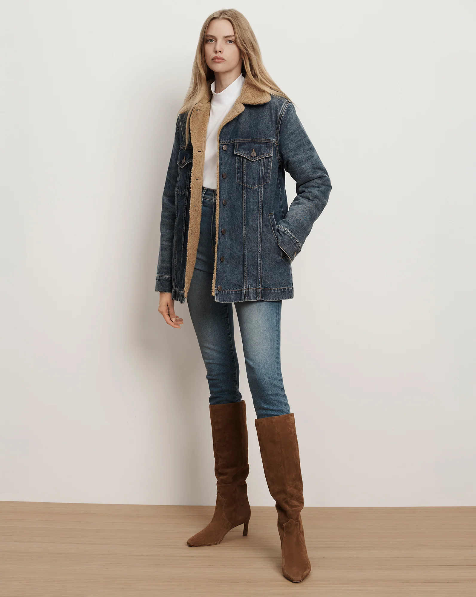 Donna Sherpa Denim Jacket - Image 2