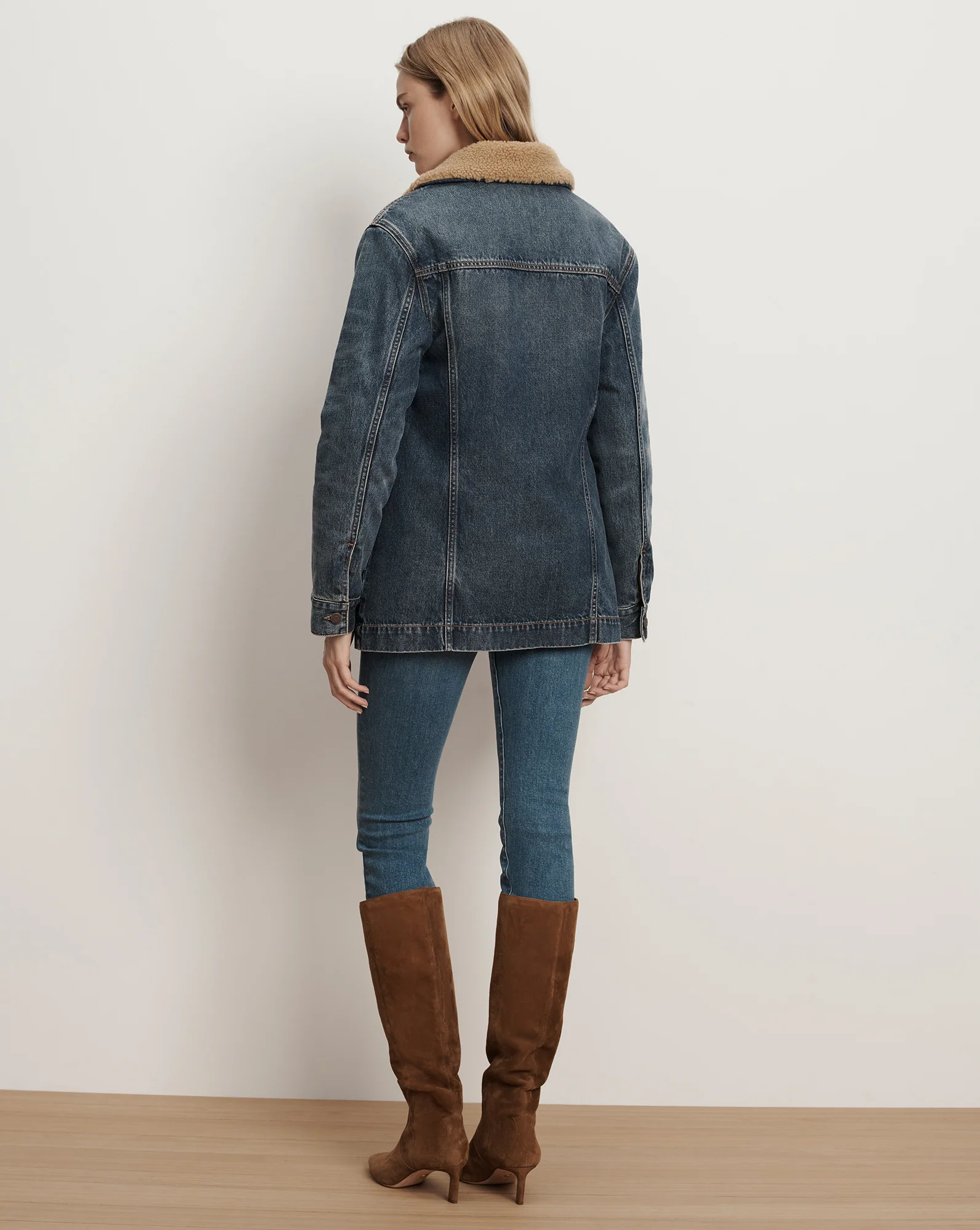 Donna Sherpa Denim Jacket - Image 4
