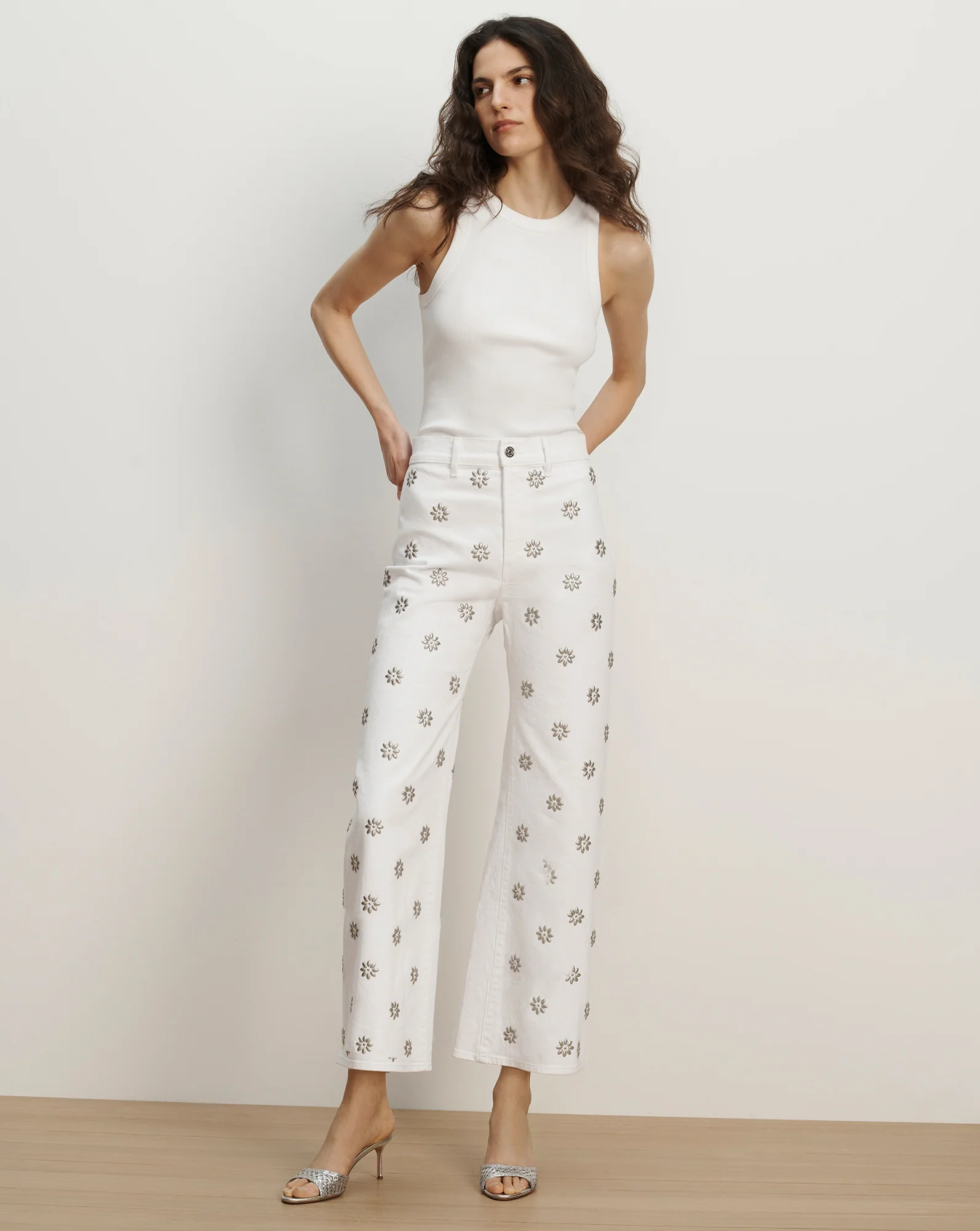 Grant Studded Wide-Leg Jean