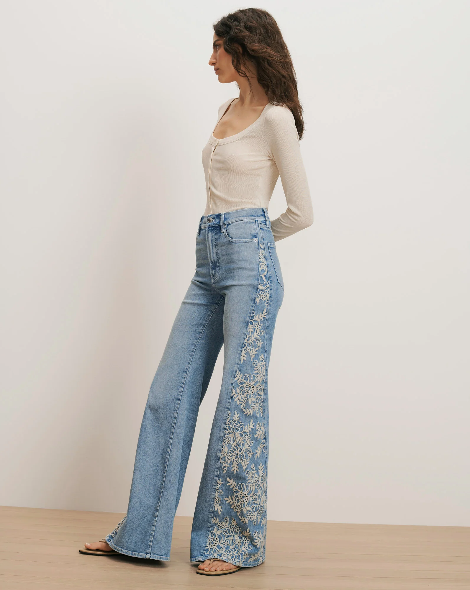 Joplin Embroidered Flare Jean - Image 3