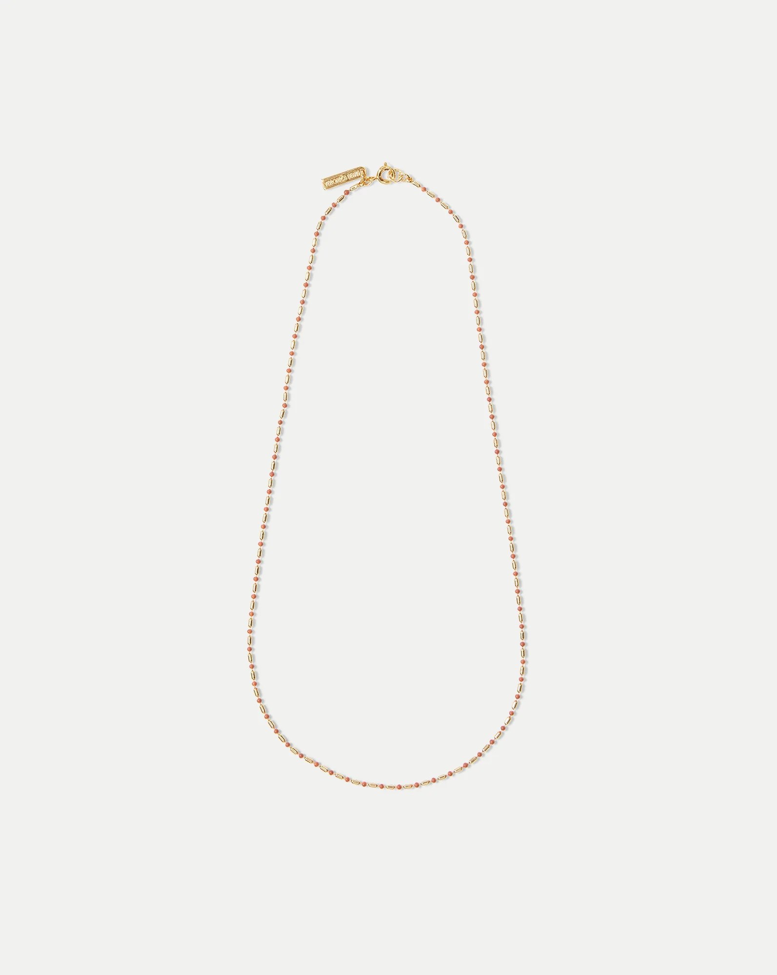 Long Enamel Bead Chain Necklace