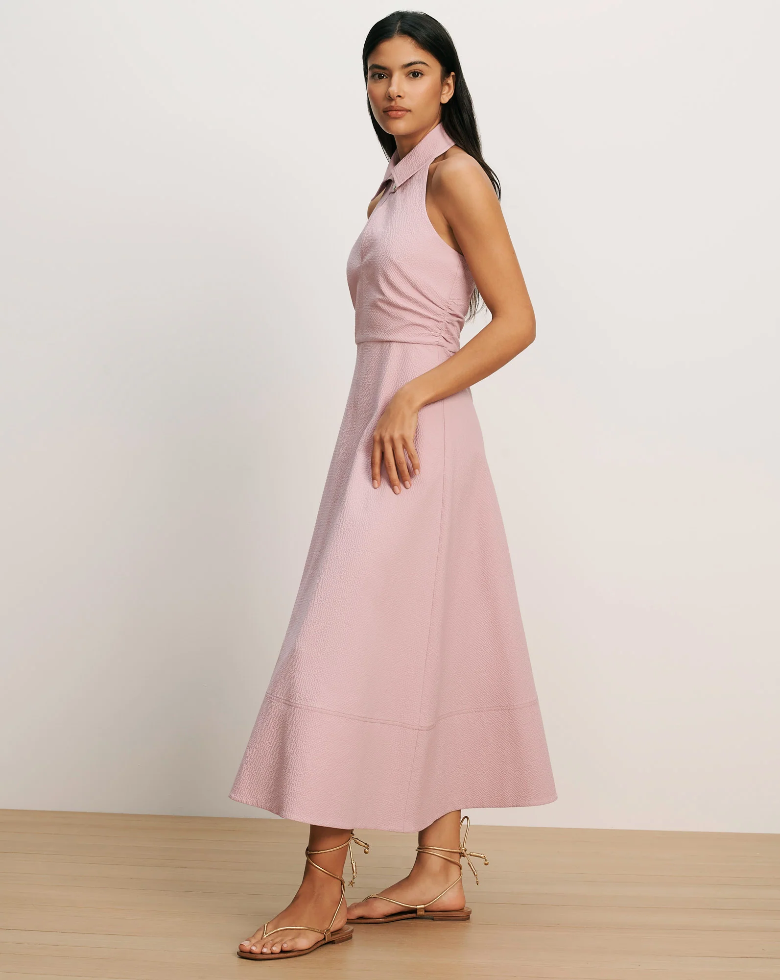 Mackey Seersucker Halter Midi Dress - Image 2