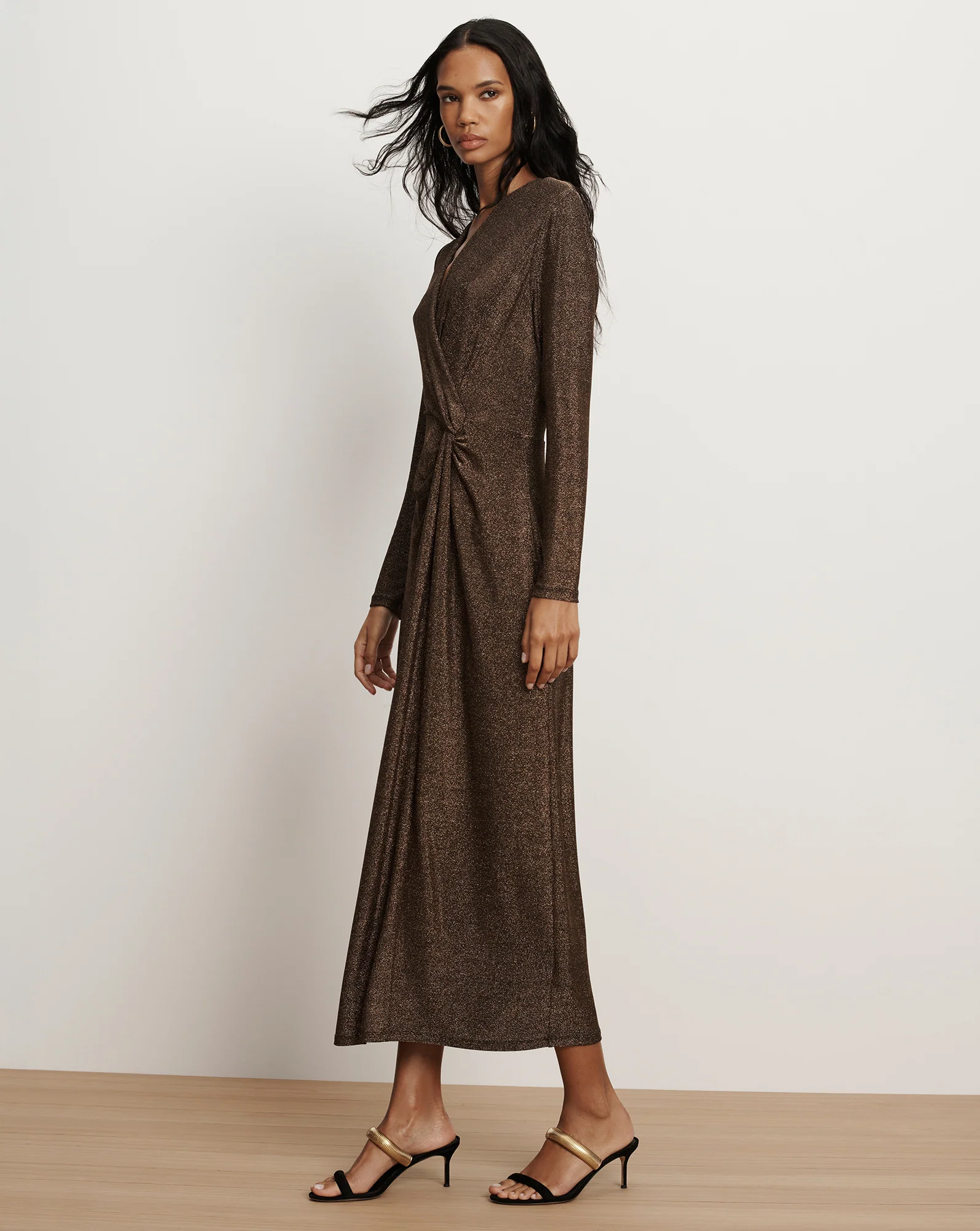 Neomie Metallic Midi Dress - Image 2