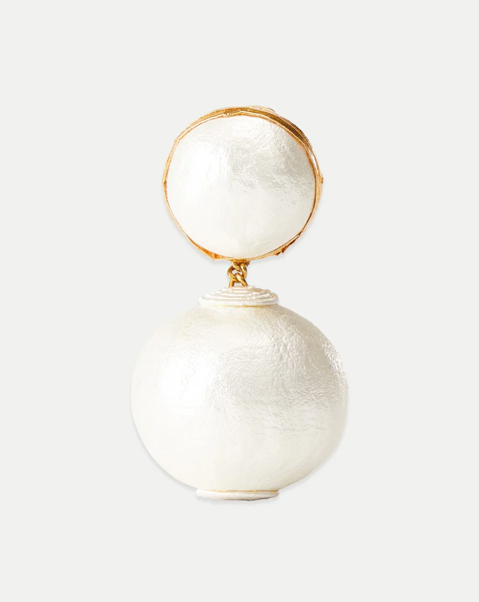 Pearl 2 Drop Earrings | Clip Backing - Image 3