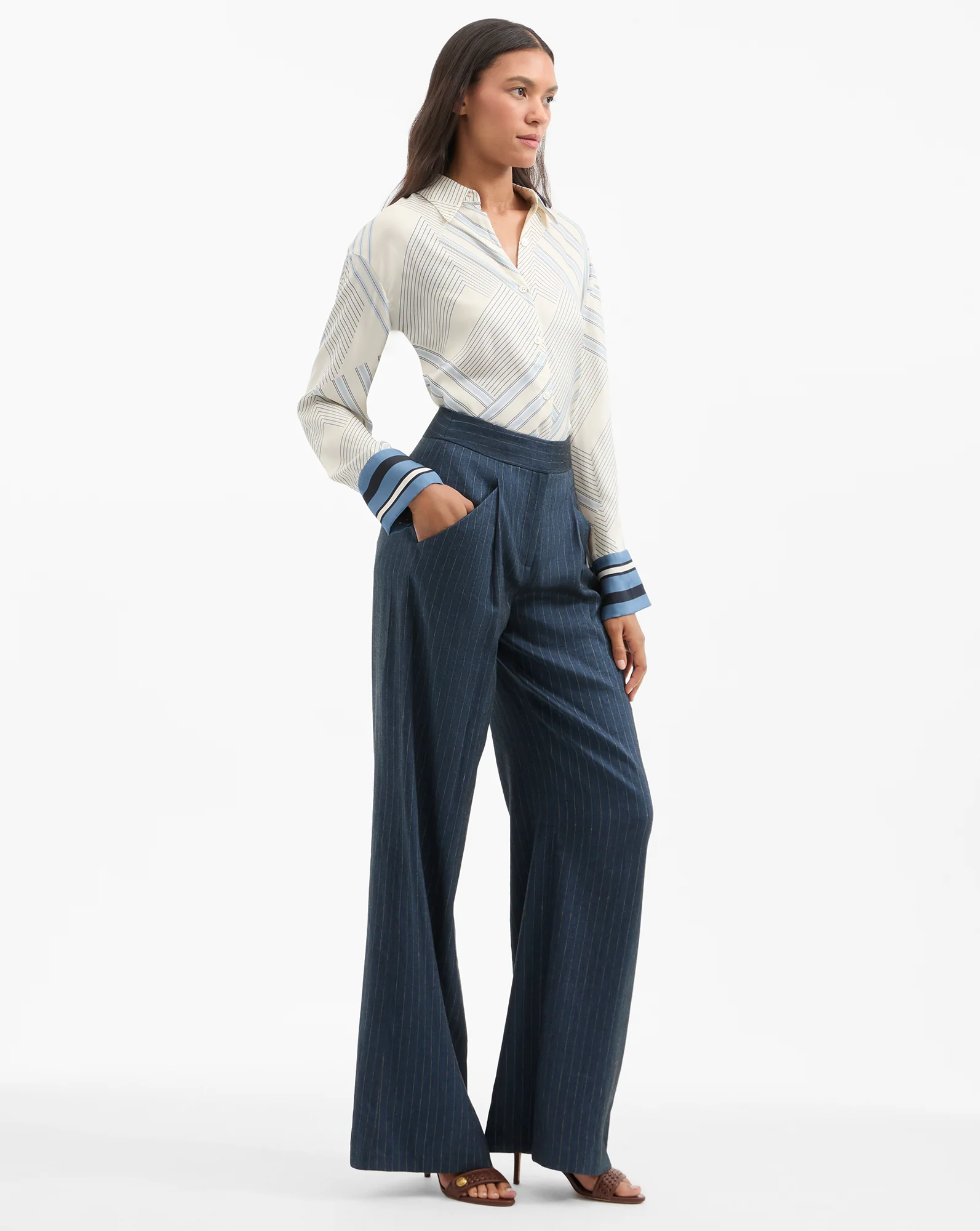 Rimini Wide-Leg Pinstripe Pant - Image 3