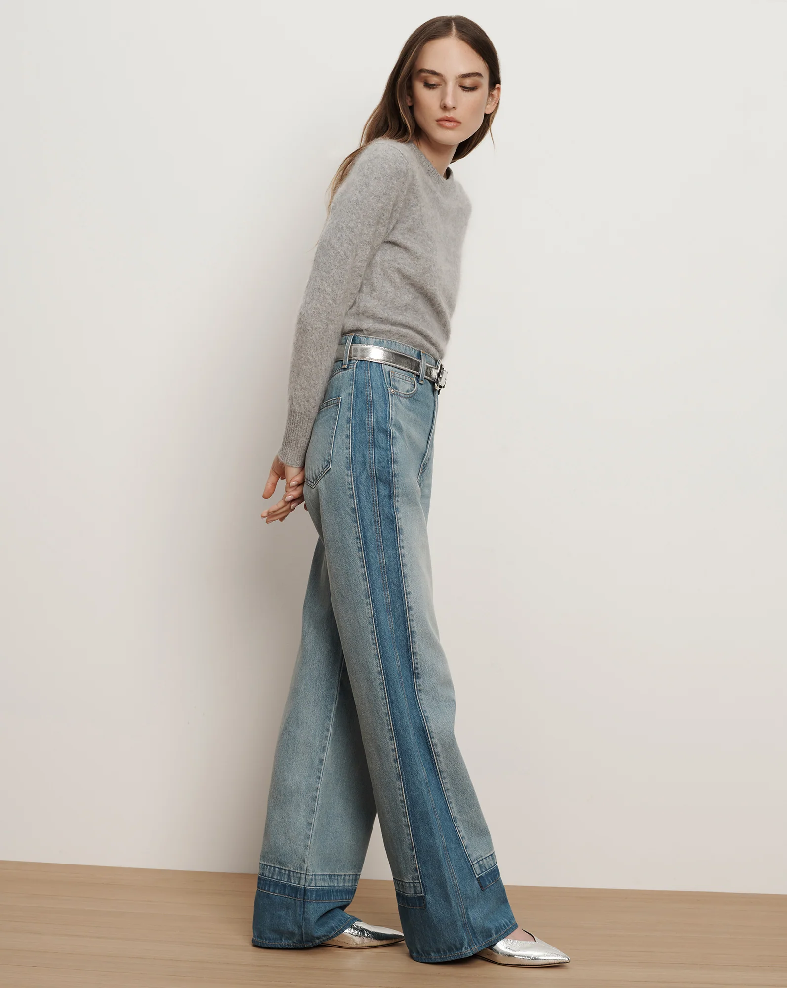 Taylor Color-Block Wide-Leg Jean - Image 3