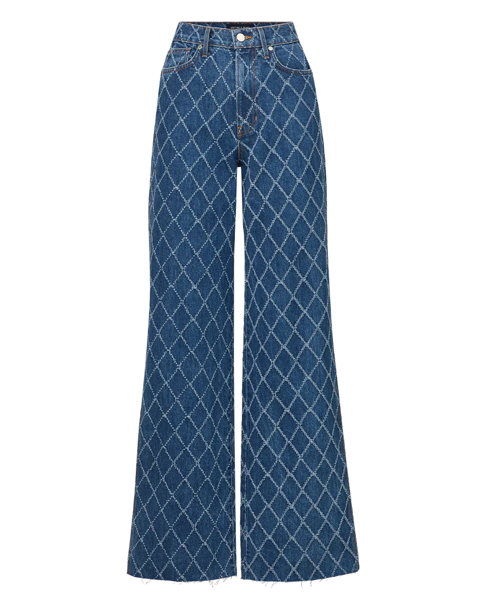 Taylor Diamond Printed Wide-Leg Jean - Image 7
