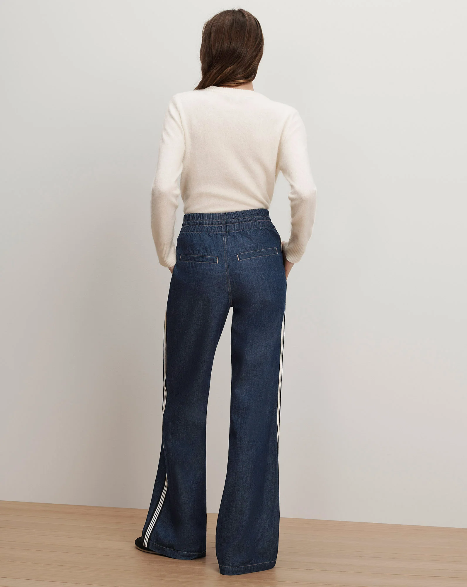 Taylor Track-Stripe Wide-Leg Jean - Image 5